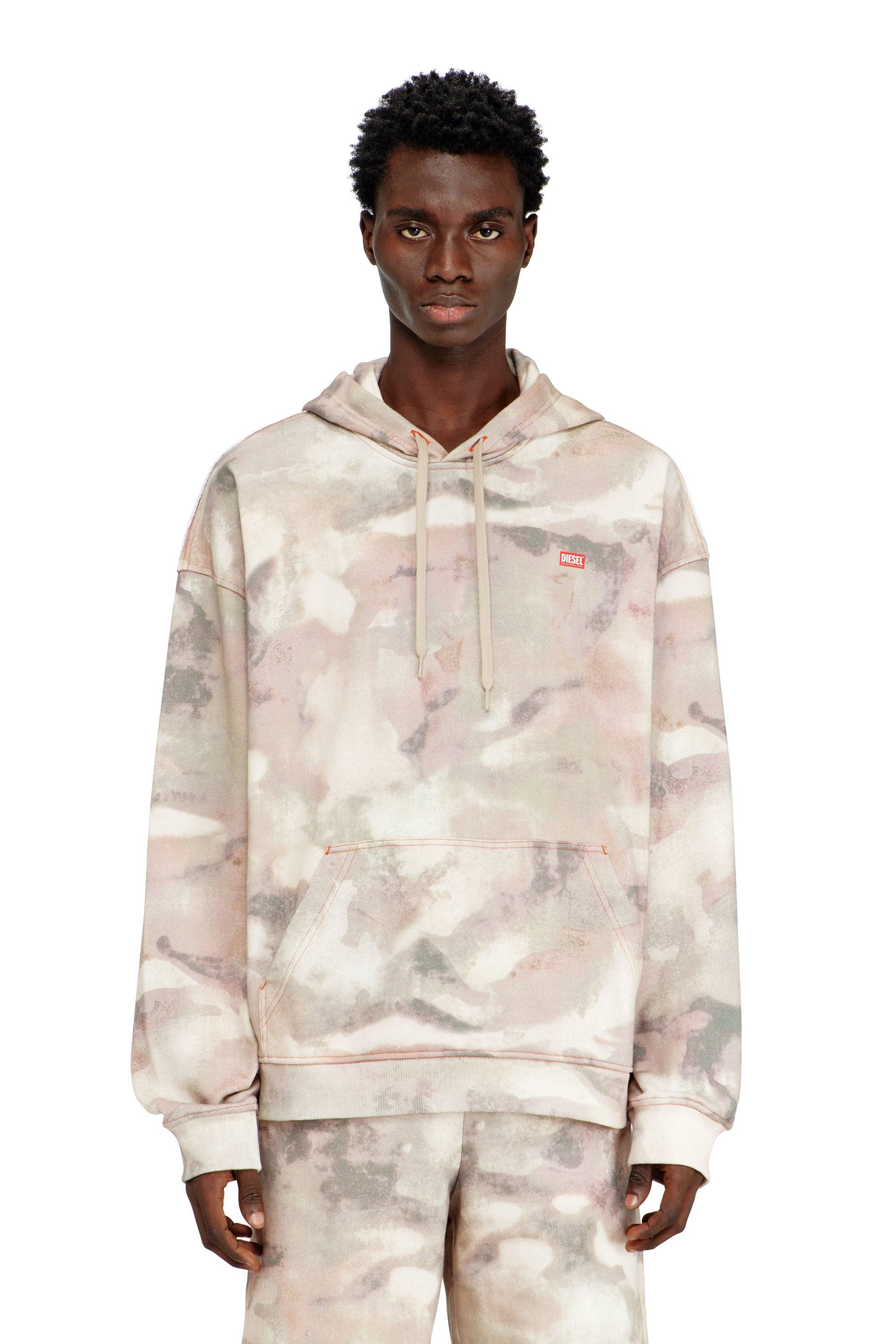 Diesel - Hoodie in camouflage-print organic cotton - Sweaters - Man - Multicolor