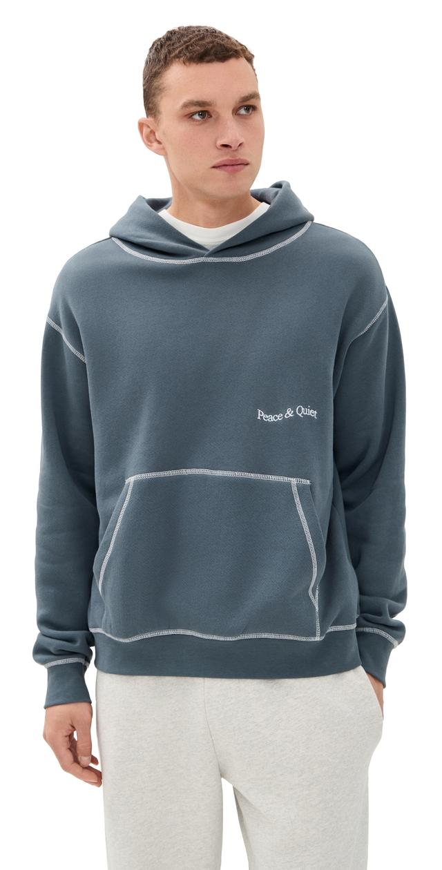 Museum of Peace and Quiet Wordmark Reverse Stitched Hoodie Slate S